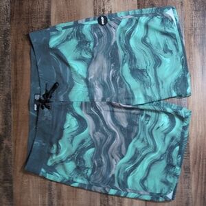 OAKLEY hydrolix Board Shorts Trunks Size 36x8" In Watercolor Green Swirl